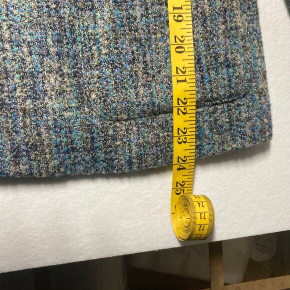 Appleseed SIZE 18P Light and Dark Blue with White Wool Tweed Blazer. Pre-Owned - Picture 6 of 7